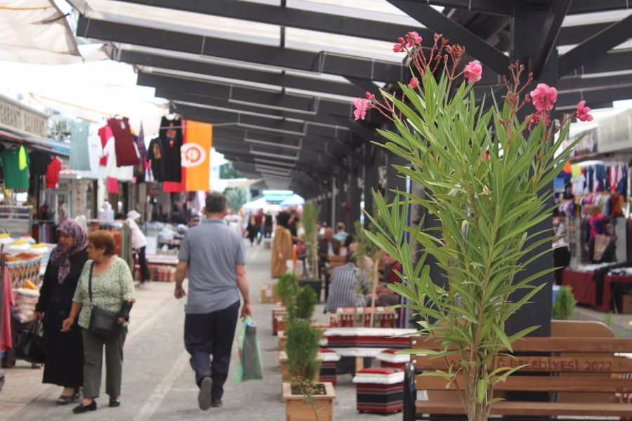 Belediye ekiplerimizin seralarda yetiştirdiği çeşit çeşit bitki ve çiçekler ilçemizin