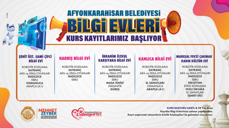 BİLGİ EVLERİMİZDE KAYITLAR BAŞLIYOR