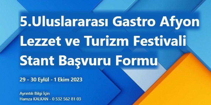 GASTRONOMÝ FESTÝVALÝ ÝÇÝN STANT BAÞVURULARI BAÞLADI 29-30 Eylül- 1 Ekim