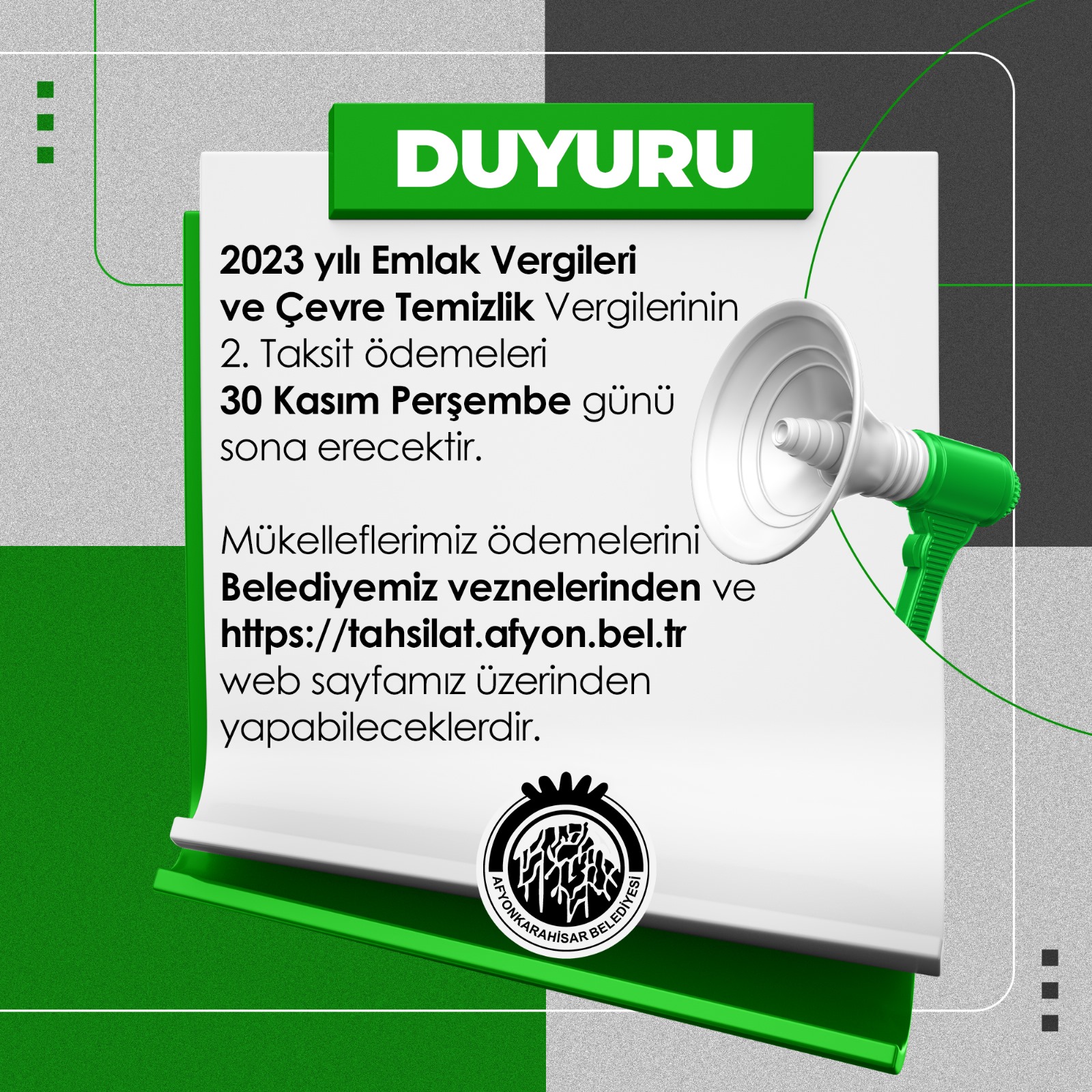 EMLAK VE ÇTV VERGLERNDE SON GÜN 30 KASIM Emlak, Çevre