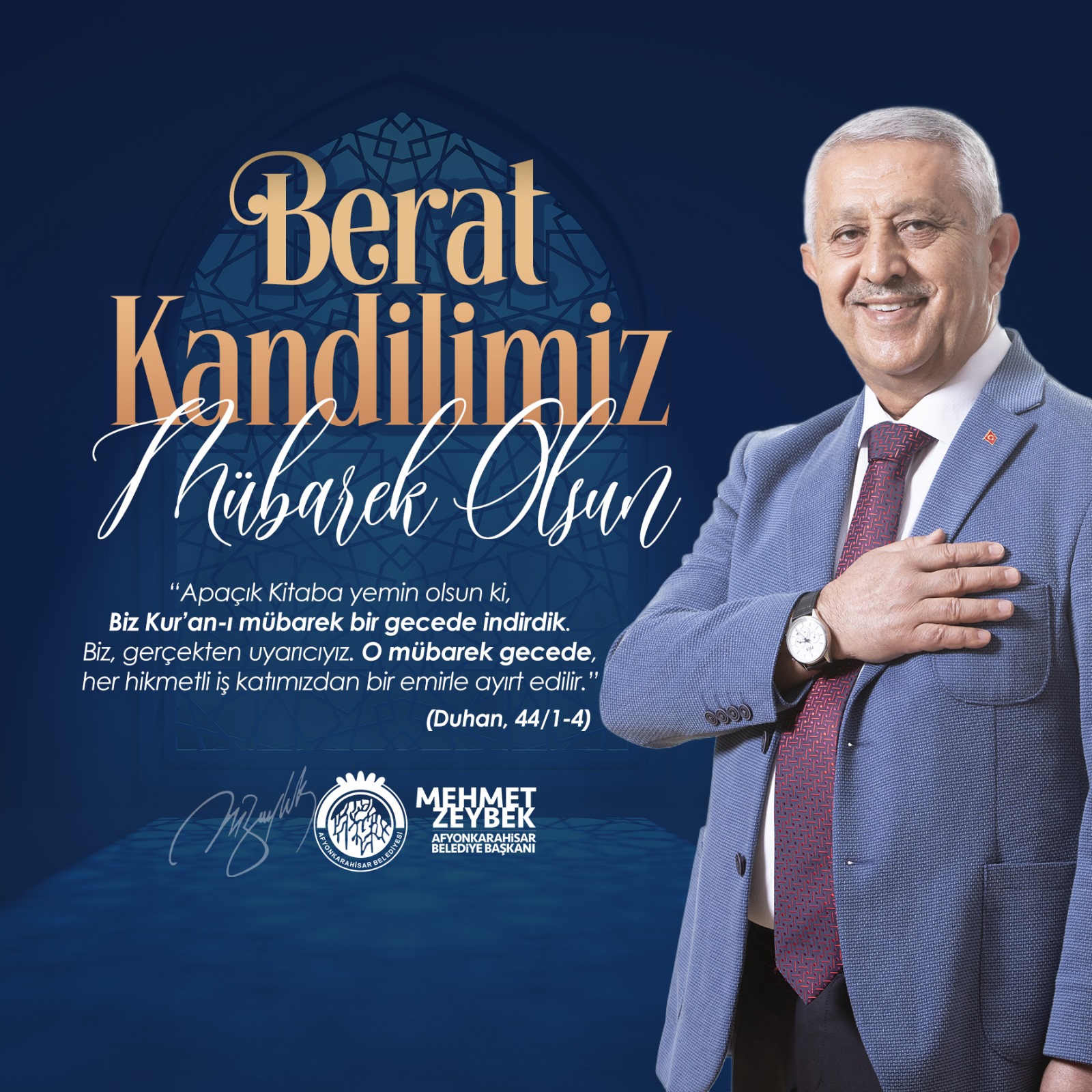 ZEYBEK BAKAN’DAN BERAT KANDL MESAJI          Belediye