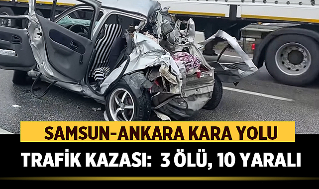 Yağışlı Hava Facia GetirdiSamsun-Ankara kara yolunun Tekke mevkisinde yağışın etkisiyle