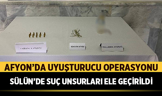 Afyonkarahisar’da Uyuşturucuya Yönelik Etkili OperasyonAfyonkarahisar İl Jandarma Komutanlığı, uyuşturucu madde