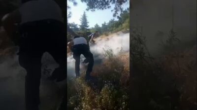 Afyonkarahisar Hıdırlık mevkiinde başlayan orman yangını, itfaiye ekiplerinin hızlı ve