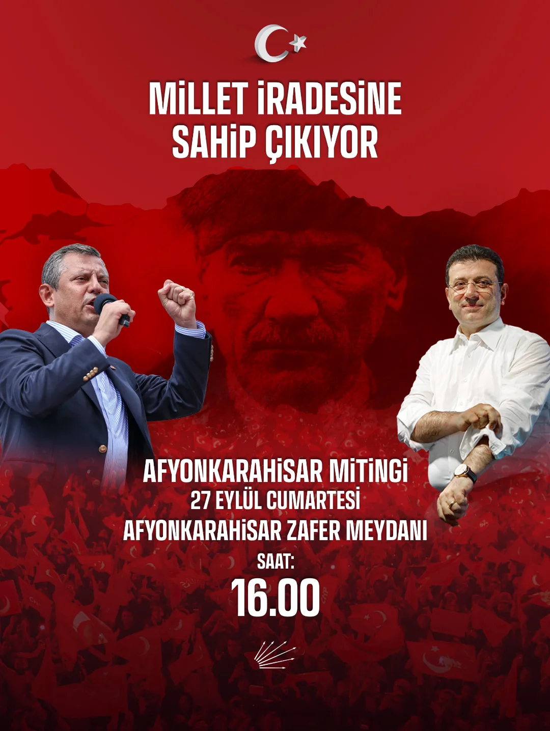 Afyonkarahisar'da CHP'den Demokrasi Mitingi: Halk İradeye Sahip Çıkıyor