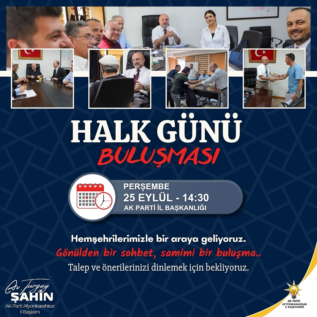 AK Parti Afyonkarahisar'da Halk Günü Etkinliği Düzenliyor
