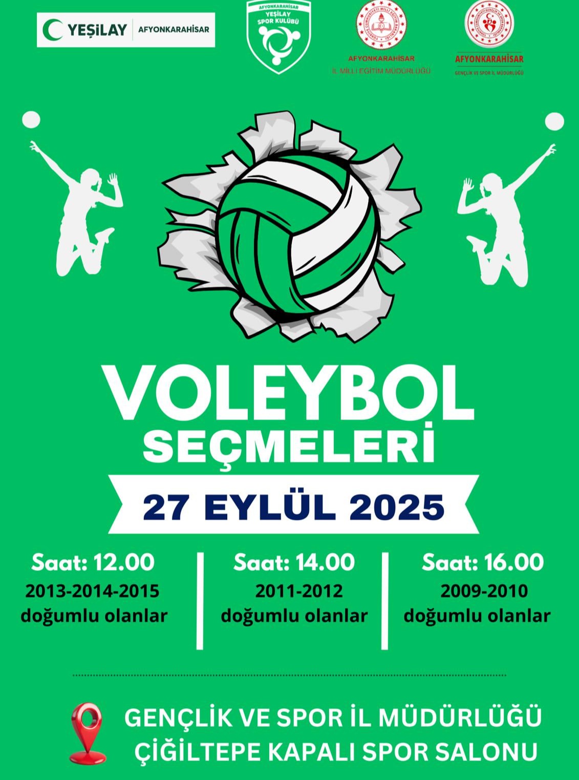Afyonkarahisar'da Öğrencilere Ücretsiz Voleybol Kursu Başlıyor