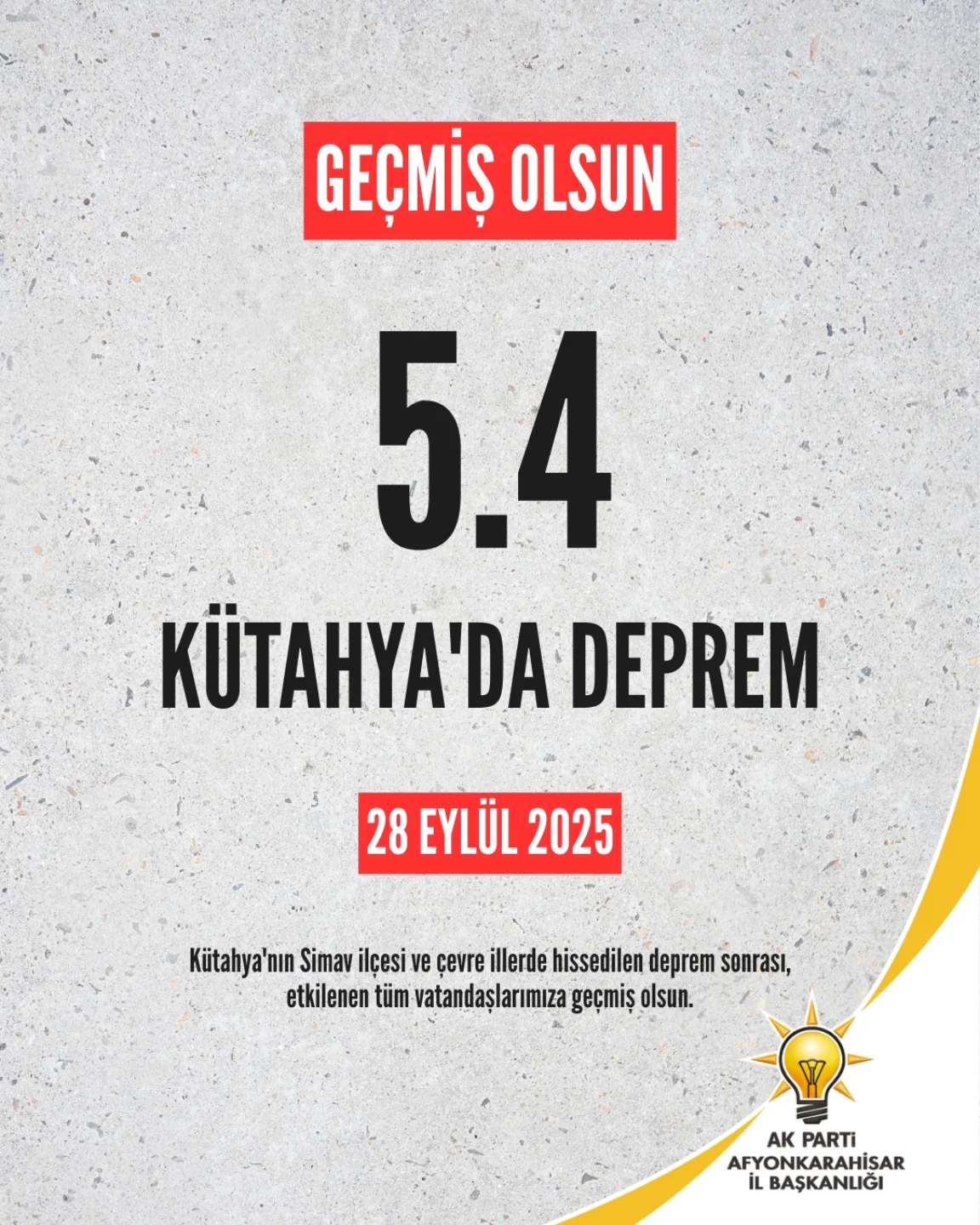 Simav'da Meydana Gelen 5.4 Büyüklüğündeki Deprem