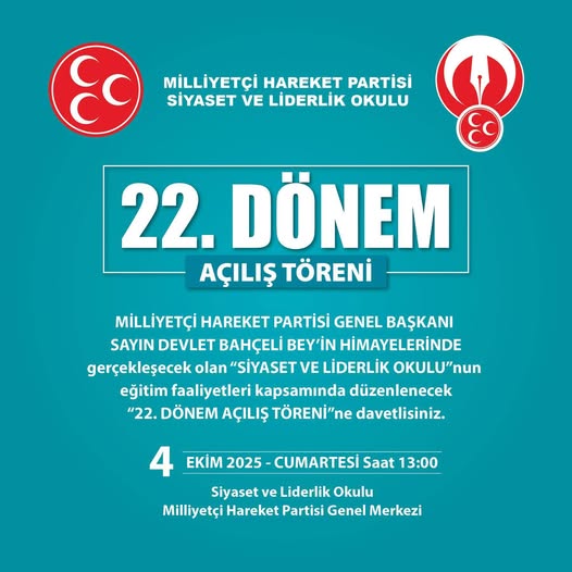 MHP’den Genç Liderlere Siyaset Okulu Milliyetçi Hareket Partisi (MHP), genç
