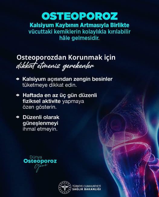 Afyonkarahisar Sağlık Müdürlüğü’nden Osteoporoz Uyarısı Afyonkarahisar İl Sağlık Müdürlüğü, Dünya