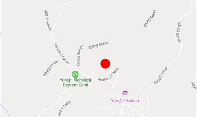 Boğaziçi Üniversitesi Kandilli Rasathanesi ve Deprem Araştırma Enstitüsü (KRDAE) verilerine