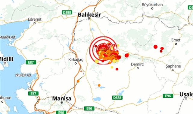 Boğaziçi Üniversitesi Kandilli Rasathanesi ve Deprem Araştırma Enstitüsü (KRDAE) verilerine
