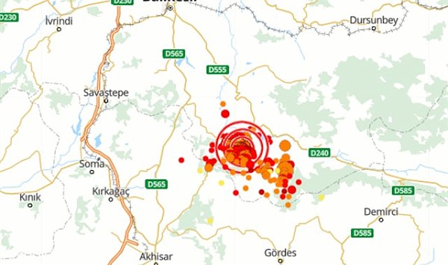 Boğaziçi Üniversitesi Kandilli Rasathanesi ve Deprem Araştırma Enstitüsü (KRDAE) verilerine