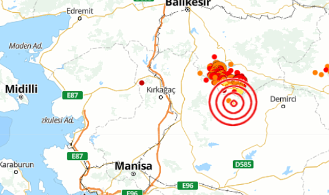Boğaziçi Üniversitesi Kandilli Rasathanesi ve Deprem Araştırma Enstitüsü (KRDAE) verilerine