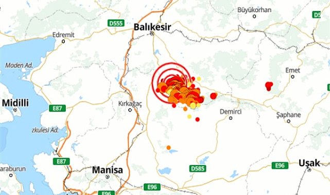 Boğaziçi Üniversitesi Kandilli Rasathanesi ve Deprem Araştırma Enstitüsü (KRDAE) verilerine