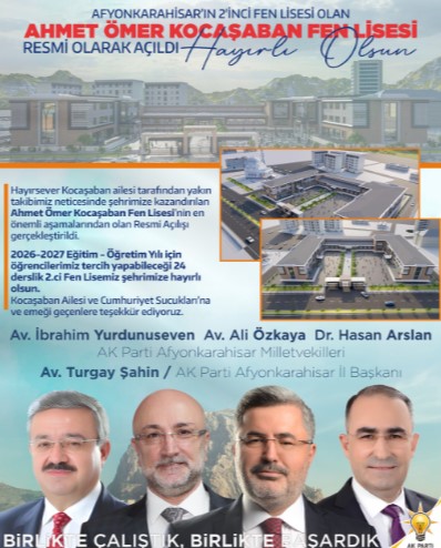 Afyonkarahisar’da eğitim yatırımlarına bir yenisi daha ekleniyor. Hükümet ile hayırseverlerin
