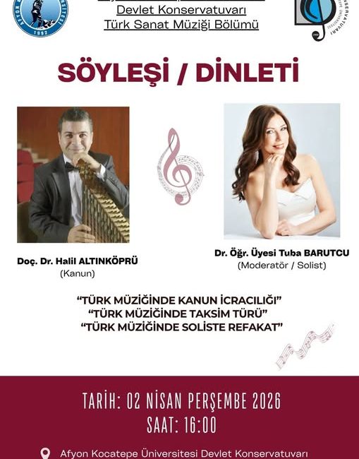 Son dakika bilgilerine göre, Konser Salonunda Bugün Sanat ve Söyleşi