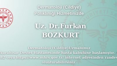 Son dakika bilgilerine göre, Dermatoloji Hizmeti Devrede Afyonkarahisar Devlet Hastanesi’nde