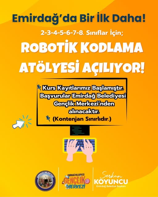 Emirdağ’da Teknoloji Üreten Nesiller İçin Robotik Kodlama Kursları Başlıyor Son dakika bilgilerine göre, Afyonkarahisar Valisi Dr. Naci Aktaş, Şam