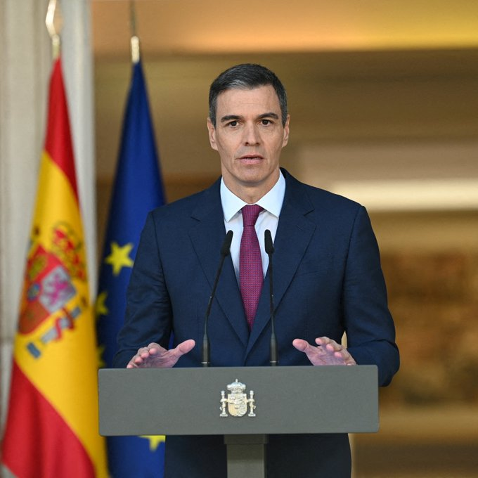 Yapılan açıklamalar doğrultusunda, İspanya Başbakanı Pedro Sanchez, Avrupa Birliği’nin İsrail