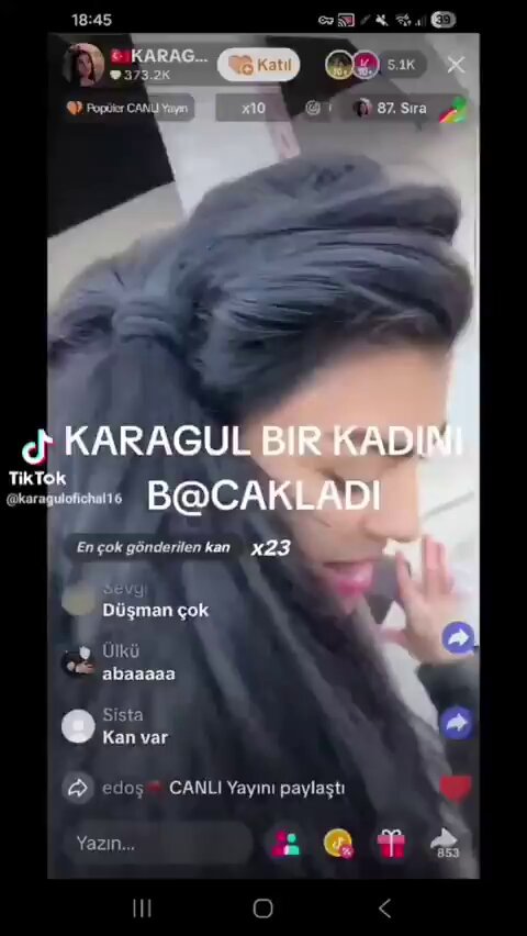 Merakla takip edilen bu gelişmede, Sosyal Medya Canlı Yayınında Şiddet