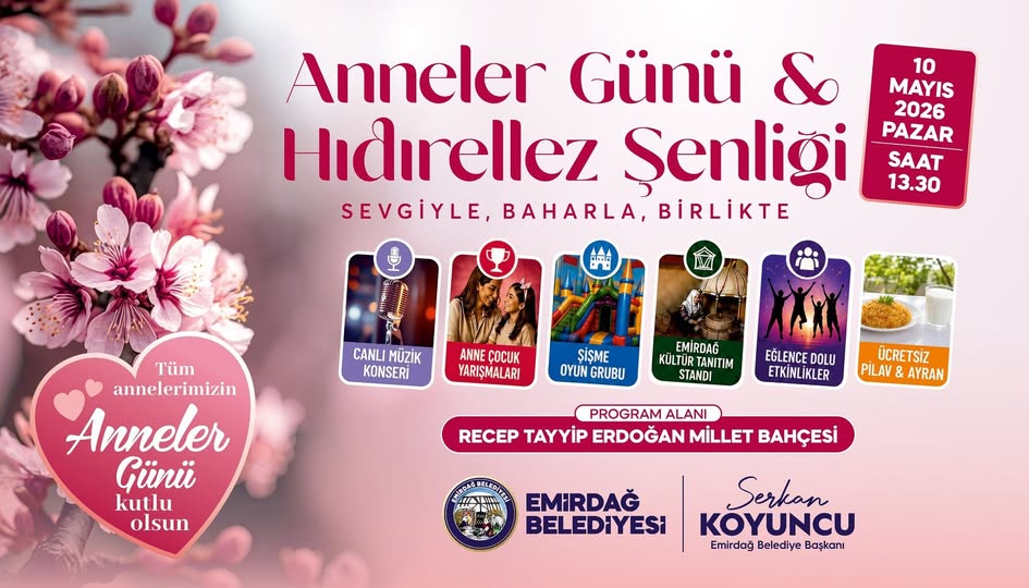 Yapılan açıklamalar doğrultusunda, Emirdağ Belediyesi, Anneler Günü ve Hıdırellez kutlamalarını