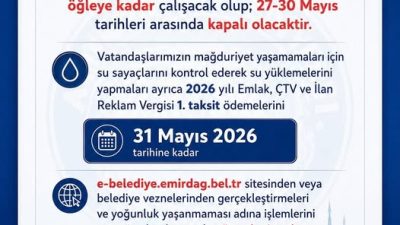 Son dakika bilgilerine göre, Emirdağ Belediyesi’nden Kurban Bayramı Çalışma Takvimi.
