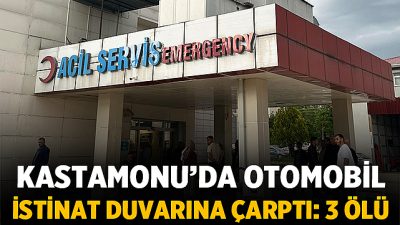 Kastamonu’nun Araç ilçesinde kontrolden çıkan bir otomobilin istinat duvarına çarpması
