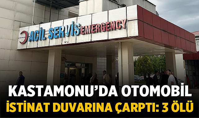 Kastamonu’nun Araç ilçesinde kontrolden çıkan bir otomobilin istinat duvarına çarpması