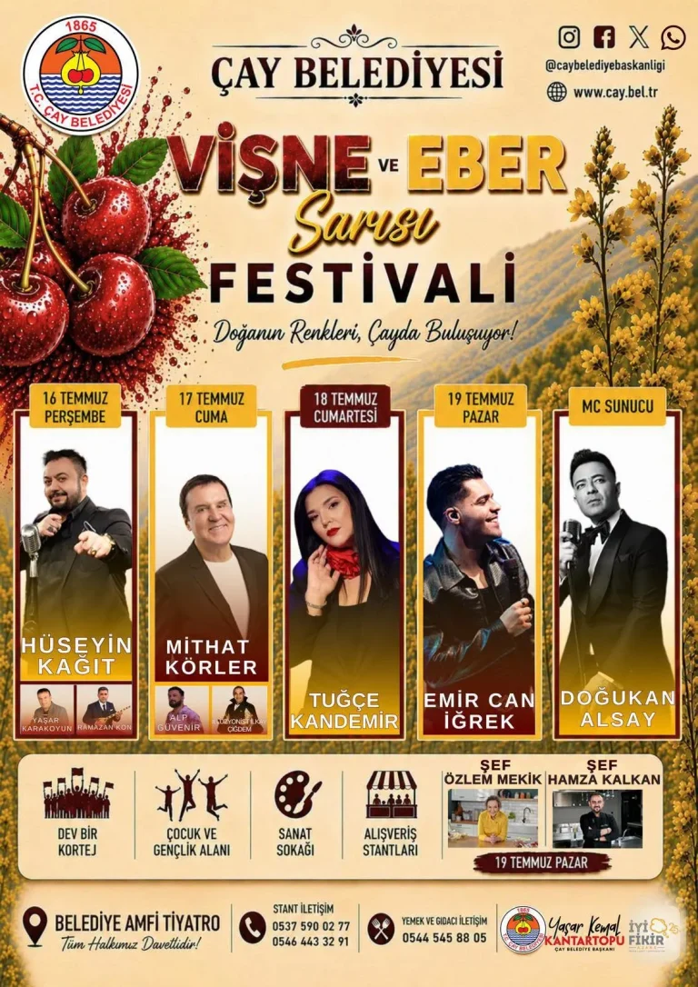 Çay Vişne ve Eber Sarısı Festivali Coşkuyla Başlıyor