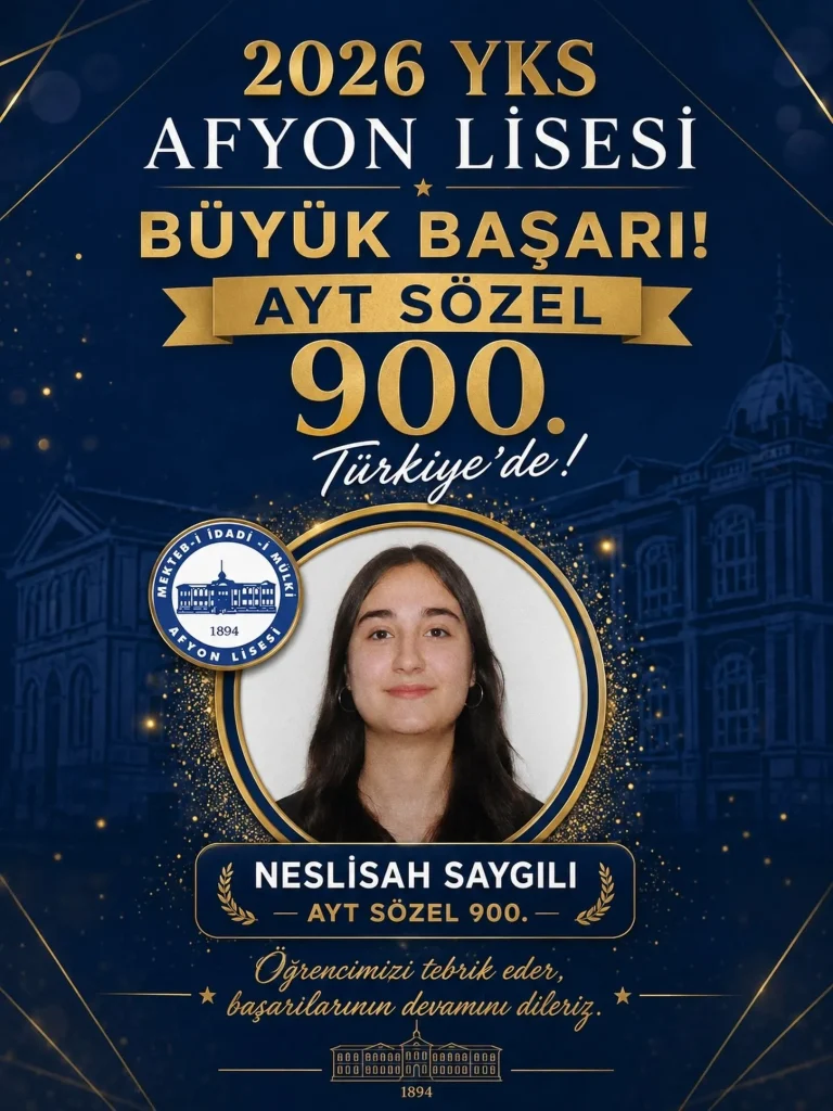 Afyon Lisesi Öğrencilerinden YKS’de Başarı
