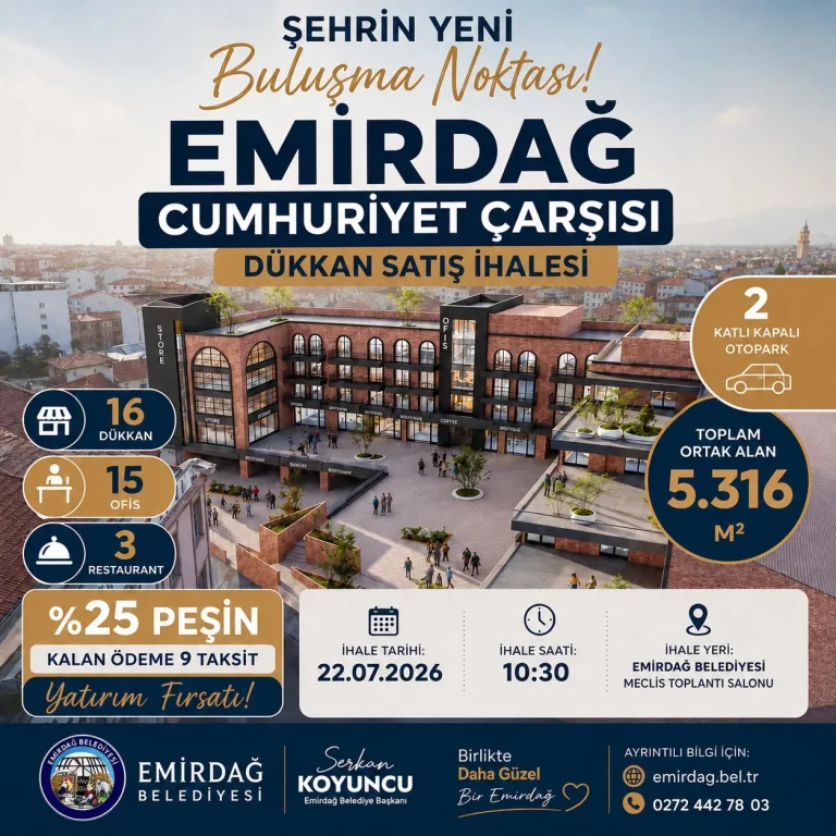 Emirdağ’da Dükkan Satış İhalesi Yapılacak
