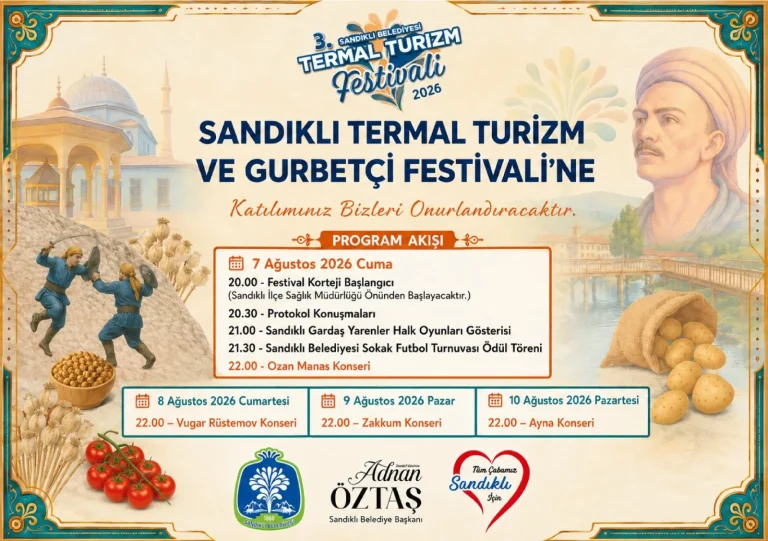 Sandıklı Termal Turizm ve Gurbetçi Festivali Başlıyor