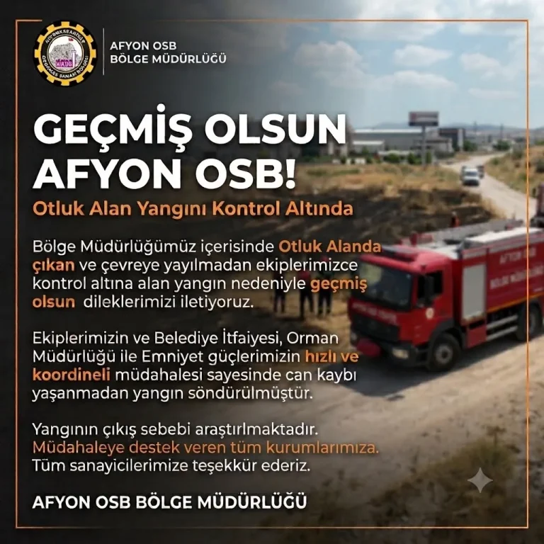 Yangın Sonrası OSB Müdürlüğünden Açıklama