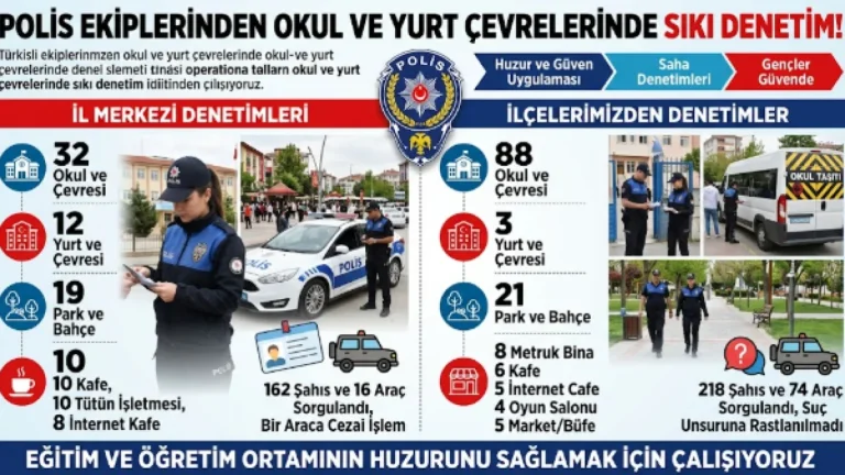İl Genelinde Huzur Operasyonu: Okullar, Parklar ve Kafeler Mercek Altında